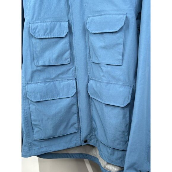 Duluth Trading Co. No-Rainer Waterproof Rain Jacket Men’s M Blue Hooded - Picture 2 of 16